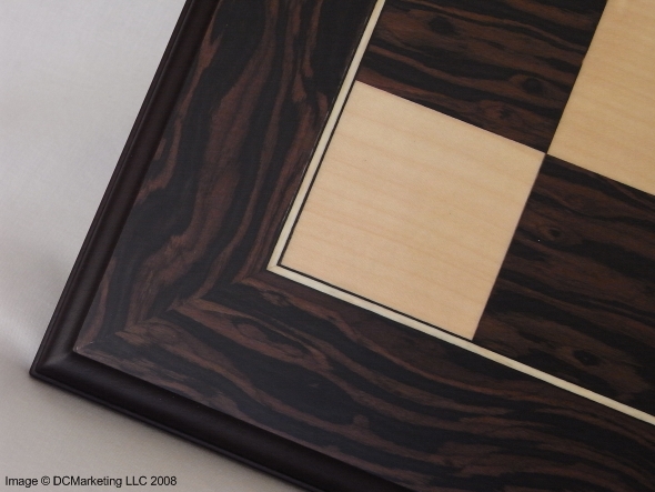 Ebony and Maple Moulded Edge Chess Board